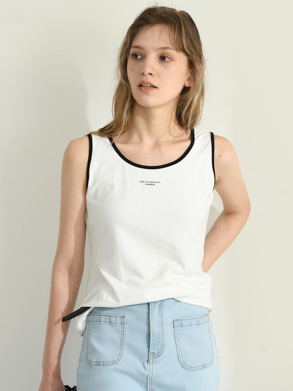 Pigment Stretchy Basic Color Block Tank Top (PBE04M-DVTW002)