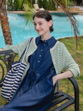 Pigment Stripe Two-Button Cardigan (PBE04S-NCDW001)