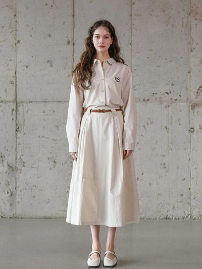 Pigment Washing Buckle Belt Skirt (PBCF-WSKW002)