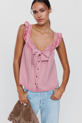Pilcro 100% Cotton Bow Tank Top