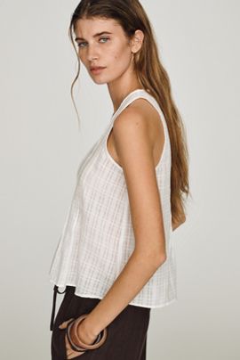 Pilcro 100% Cotton Pintuck Tank Top