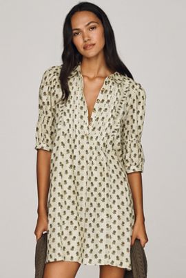 Pilcro 100% Cotton Puff-Sleeve Mini Dress