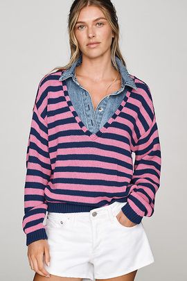 Pilcro 100% Cotton Twofer Collared Sweater