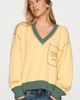 Pilcro 100% Cotton V-Neck Graphic Sweatshirt - 1