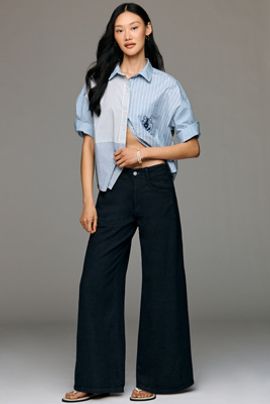 Pilcro Adi Mid-Rise Clean-Hem Flare Pants