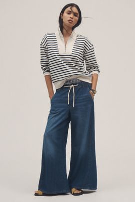 Pilcro Adi Pull-On Mid-Rise Flare Jeans by Pilcro