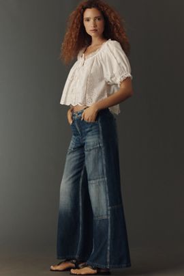 Pilcro Adi Reworked Mid-Rise Relaxed Wide-Leg Jeans