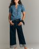 Pilcro Aly Denim Puff-Sleeve Heart Blouse by Pilcro - 4