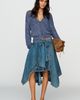 Pilcro Asymmetric Raw-Edge Tie-Waist Skirt - 1