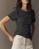 Pilcro Bennie Cotton Ruched Crew Neck Tee - 1