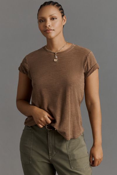 Pilcro Bennie Cotton Slim Crew Neck Tee