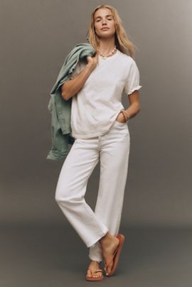 Pilcro Bennie Cotton Slim Puff Sleeve Tee