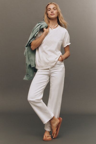 Pilcro Bennie Cotton Slim Puff Sleeve Tee