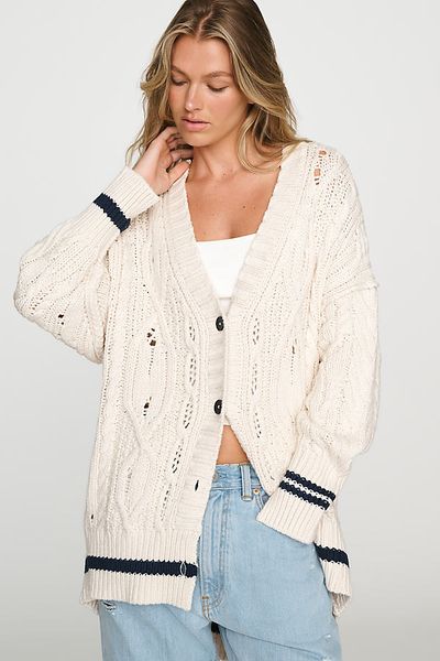 Pilcro Cable-Knit Cardigan Sweater