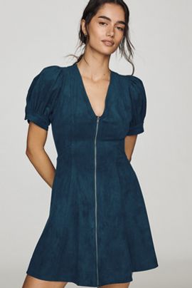 Pilcro Calder Faux-Suede Mini Dress