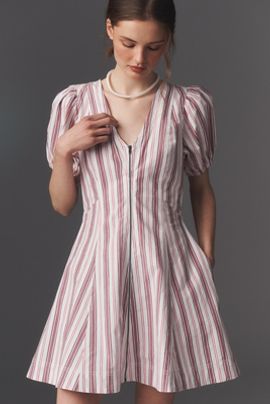 Pilcro Calder Puff-Sleeve Poplin Mini Dress by Pilcro