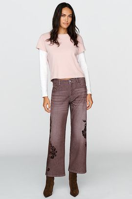 Pilcro Celeste Mid Rise Cropped Boyfriend Jeans