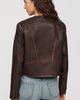 Pilcro Cora Faux Leather Cropped Biker Jacket - 4