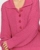Pilcro Cotton Blend Waffle Knit Henley Sweater - 3