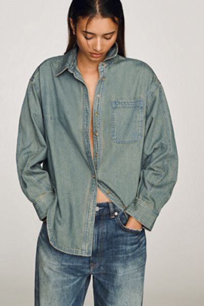 Pilcro Cotton Denim Buttondown Shirt