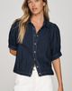 Pilcro Cotton Denim Puff-Sleeve Top - 1