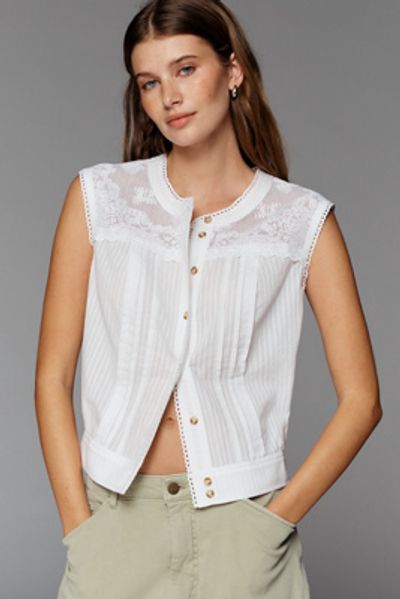 Pilcro Cotton Lace Muscle Top