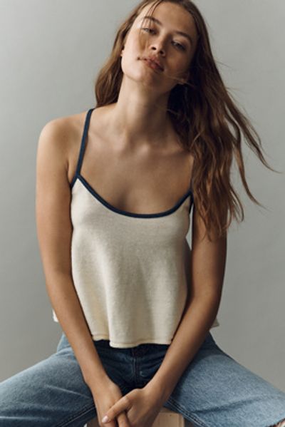 Pilcro Cotton Linen Sleeveless Sweater Tank Top