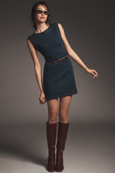 Pilcro - Denim Muscle-Sleeve Mini Dress