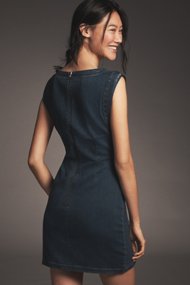 pilcro denim muscle-sleeve mini dress Pilcro Puff-Sleeve Denim Mini Dress