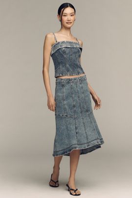 Pilcro - Sleeveless Zip-Front Denim Midi Dress Pilcro - Sleeveless Zip-Front Denim Midi Dress