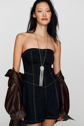 Pilcro Denim Strapless Romper