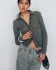 Pilcro Denim Trim Fine Gauge Cardigan - 1