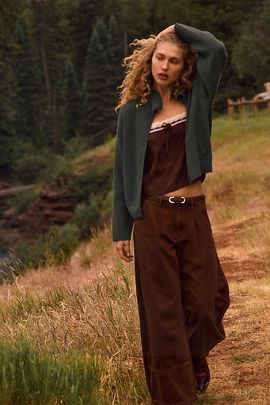 Pilcro Elmira Mid Rise Pleated Bow Barrel Jeans