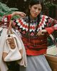 Pilcro Fair Cotton Wool Blend Fair Isle Hooded Sweater - 1