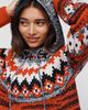 Pilcro Fair Cotton Wool Blend Fair Isle Hooded Sweater - 3