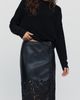 Pilcro Faux Leather Cutwork Midi Skirt - 2
