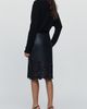 Pilcro Faux Leather Cutwork Midi Skirt - 3