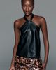 Pilcro Faux Leather Halter Top - 1