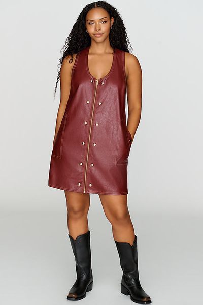 Pilcro Faux Leather Studded Mini Dress