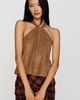 Pilcro Faux Suede Halter Blouse - 1