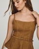 Pilcro Faux Suede Peplum Tank Top - 1