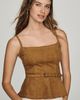 Pilcro Faux Suede Peplum Tank Top - 2