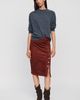 Pilcro Faux Suede Side Button Midi Skirt - 1