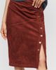Pilcro Faux Suede Side Button Midi Skirt - 2