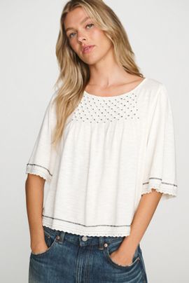 Pilcro Flutter-Sleeve Swing Blouse