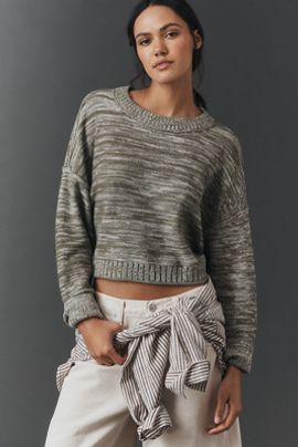 Pilcro Goldie Wool Blend Long-Sleeve Crew-Neck Sweater