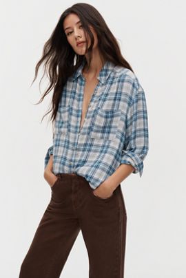 Pilcro Hadley Relaxed Plaid Buttondown Shirt