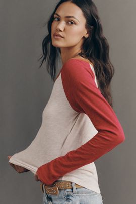 Pilcro Heritage Ringer Long-Sleeve Tee