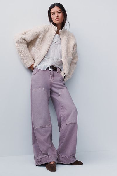 Pilcro High Rise Puddle Curve Barrel Leg Jeans