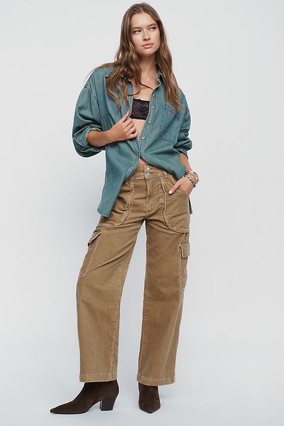 Pilcro High Rise Straight Leg Utility Pants
